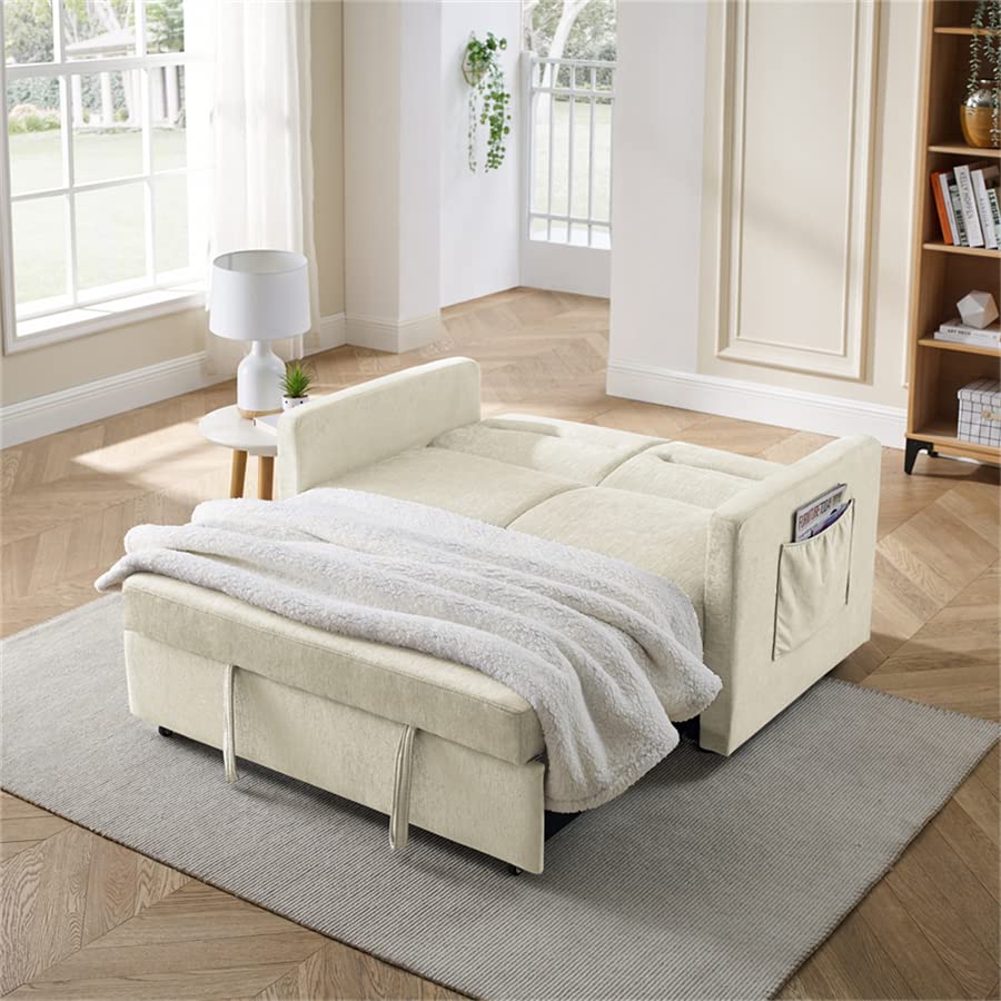 Convertible Sofa Bed, Loveseats Sofa with Pull-out Bed, 2-Seater Sofa