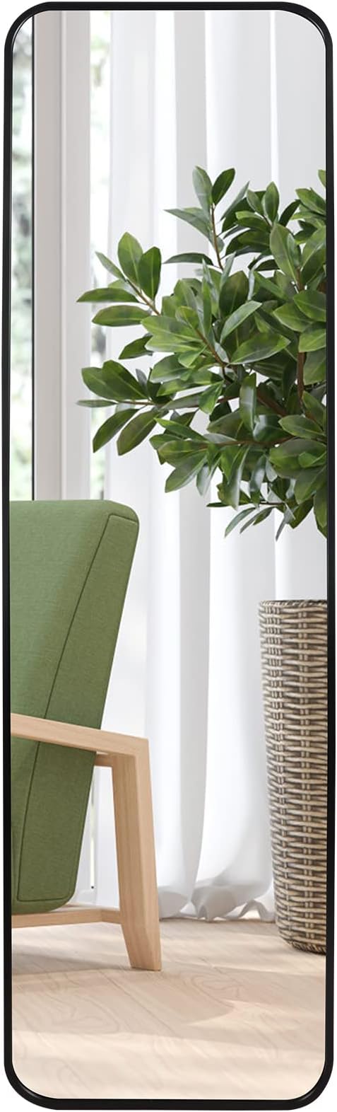 Gold Full Length Mirror Aluminum Framed, Modern Long Wall Mirror