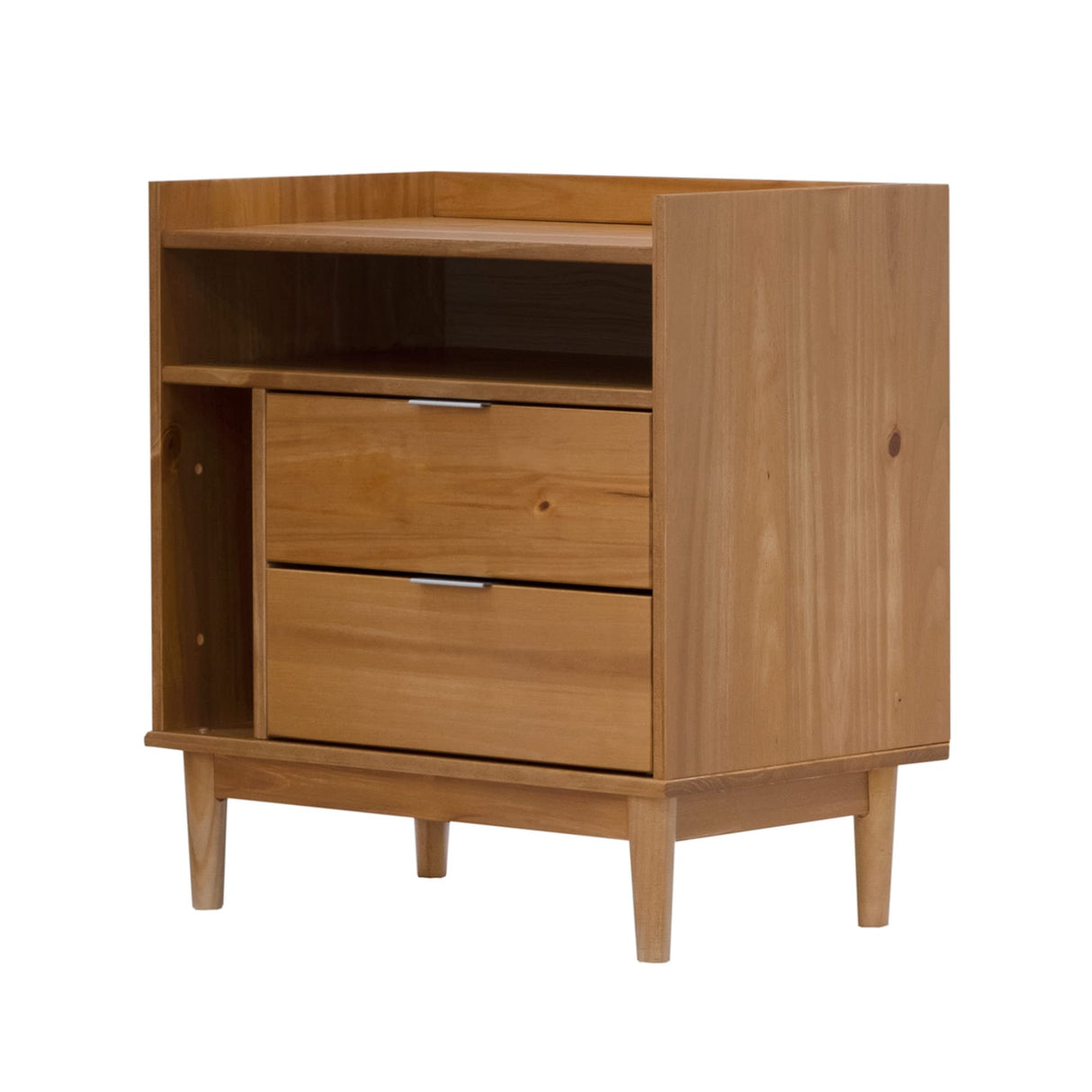 Blythe Mid-Century Modern Tray-Top Storage Nightstand