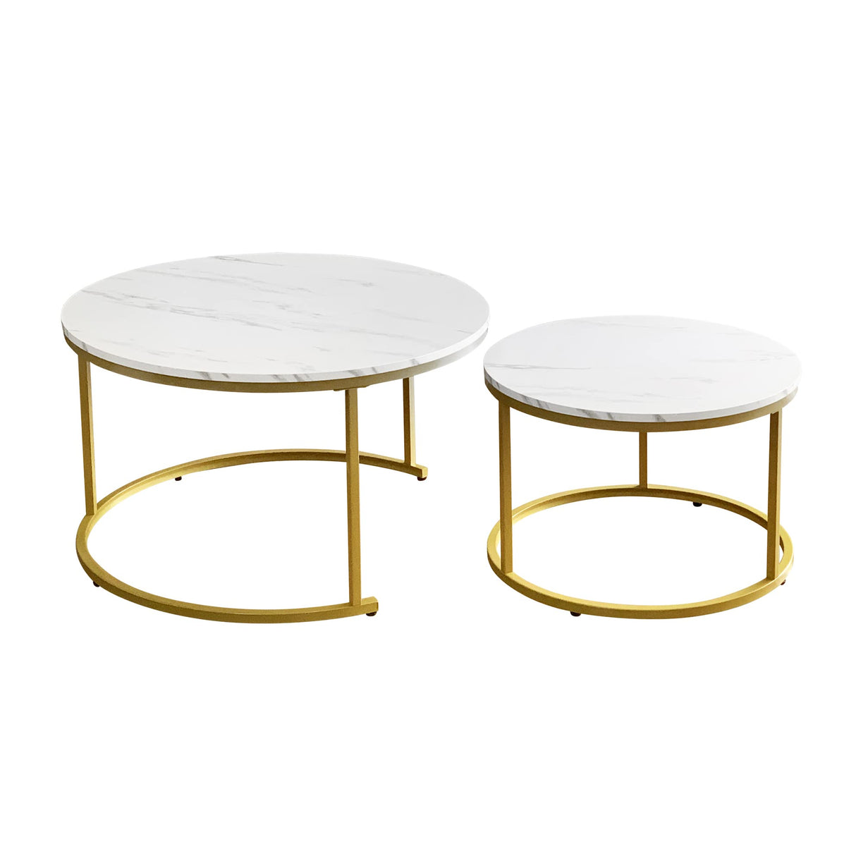 Coffee Table Set of 2 Nesting Tables,Round Sofa Table for Living Room