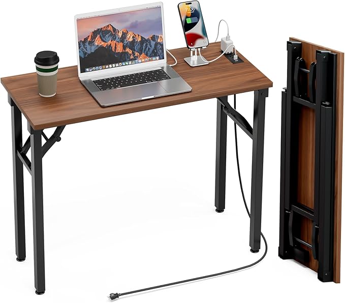 Small Computer Desk Folding Table - 35.8" Foldable Office Desk, No Assembly
