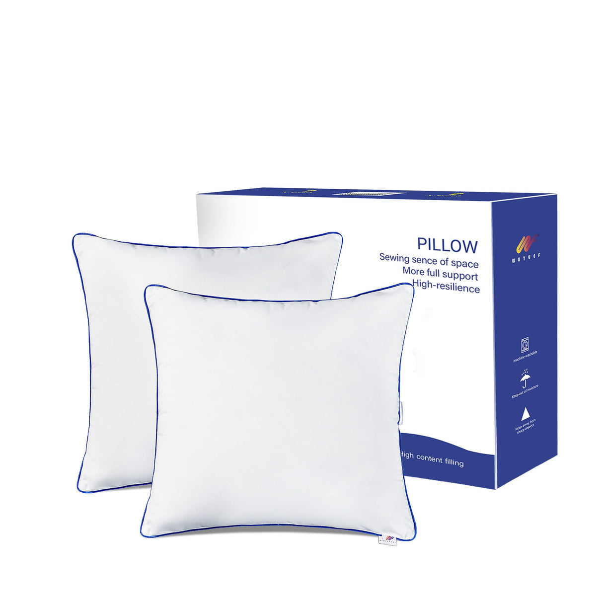 18x18 Pillow Inserts Set of 2 Indoor Decorative Bed and Couch Square Soft Throw Pillow