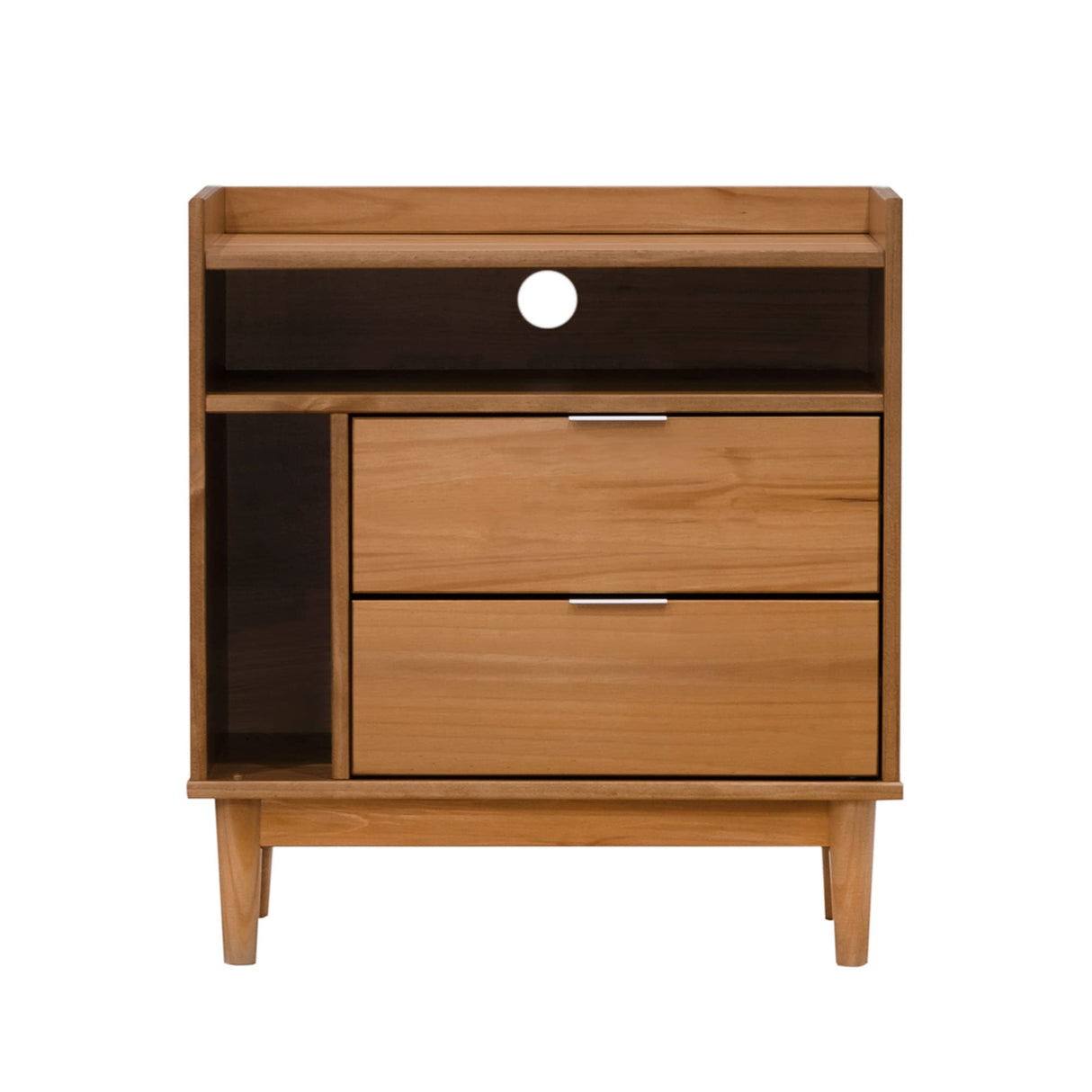 Blythe Mid-Century Modern Tray-Top Storage Nightstand