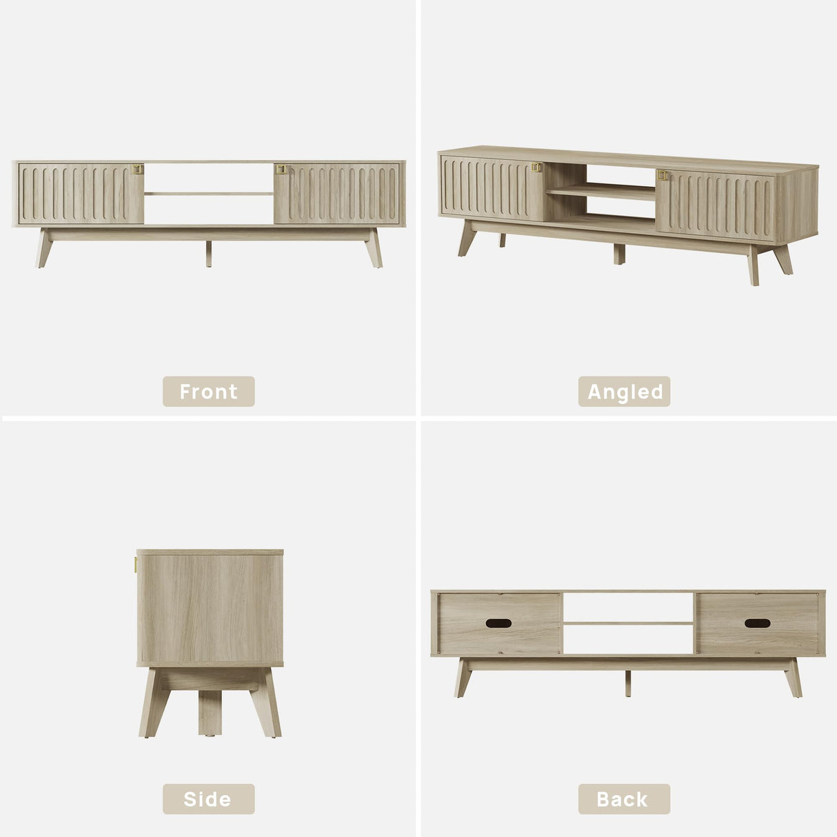 70" TV Stand Entertainment Center with Storage Cabinets