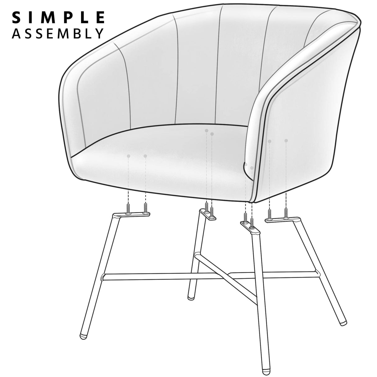 Accent Chair, Modern Velvet Living Room Chair with Mental Legs and Soft