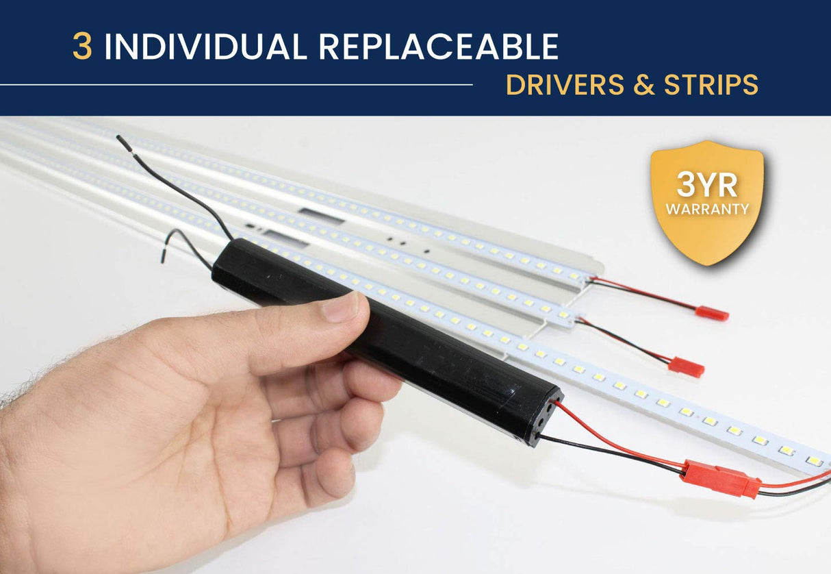 72W LED Vapor Tight Lights | Commercial Indoor/Outdoor Hardwired IP65 Waterproof