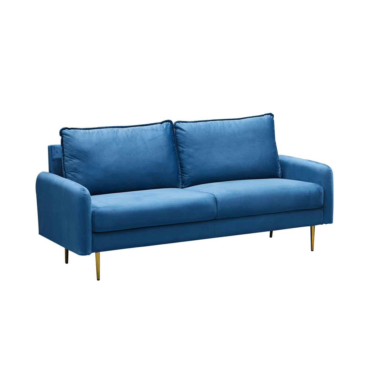 Velvet Sofa Modern Couch Tufted Loveseat with Metal Legs for Living Room