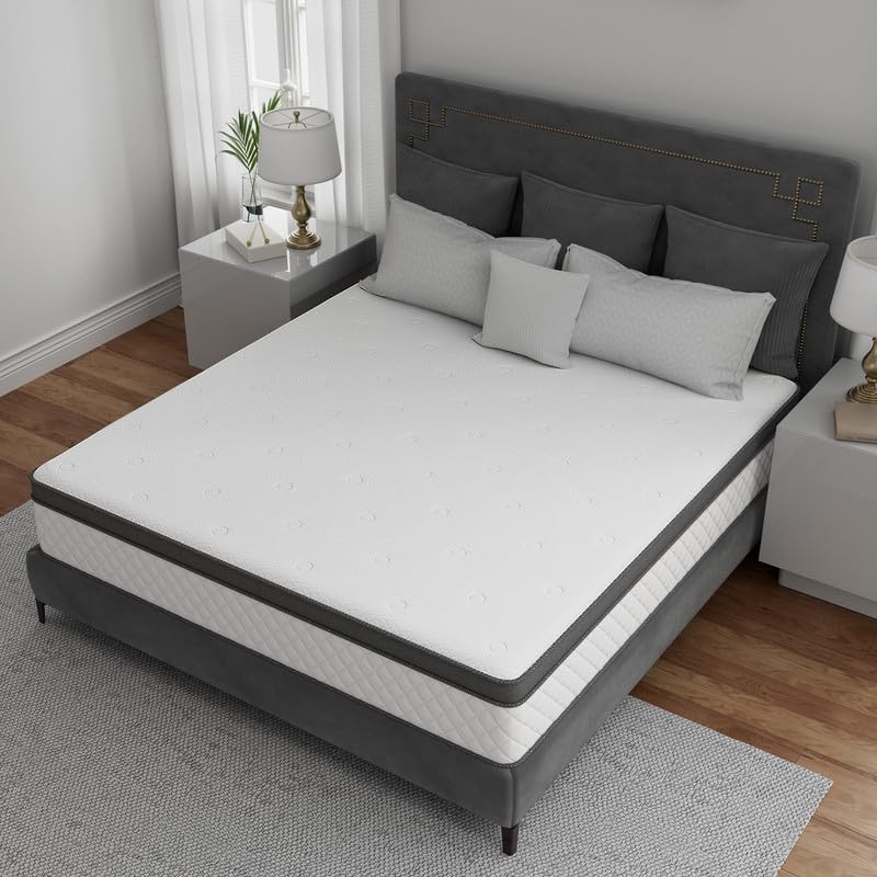 10 Inch Queen Mattress, Medium Hybrid Gel Memory Foam Mattress