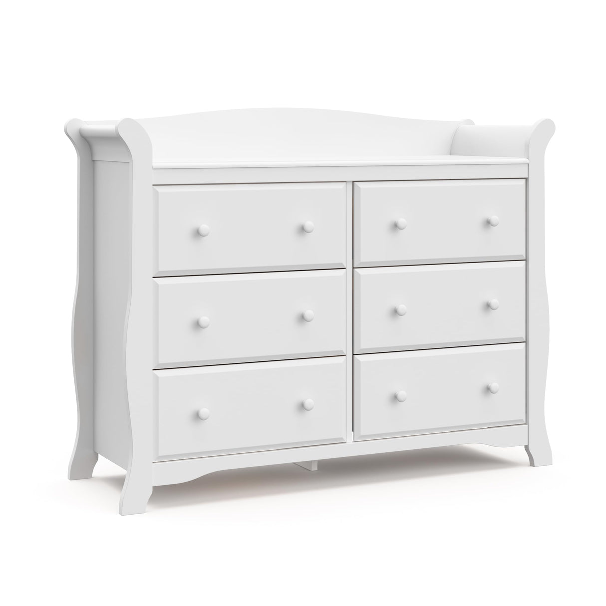 6 Drawer Double Dresser (White) – Dresser for Kids Bedroom, Nursery Dresser Organizer,