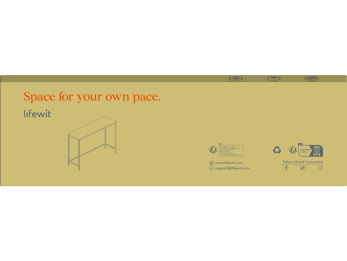 39.4 Inch Console Narrow Sofa Table with Metal Frame for Living Room Industrial Entryway Hallway,