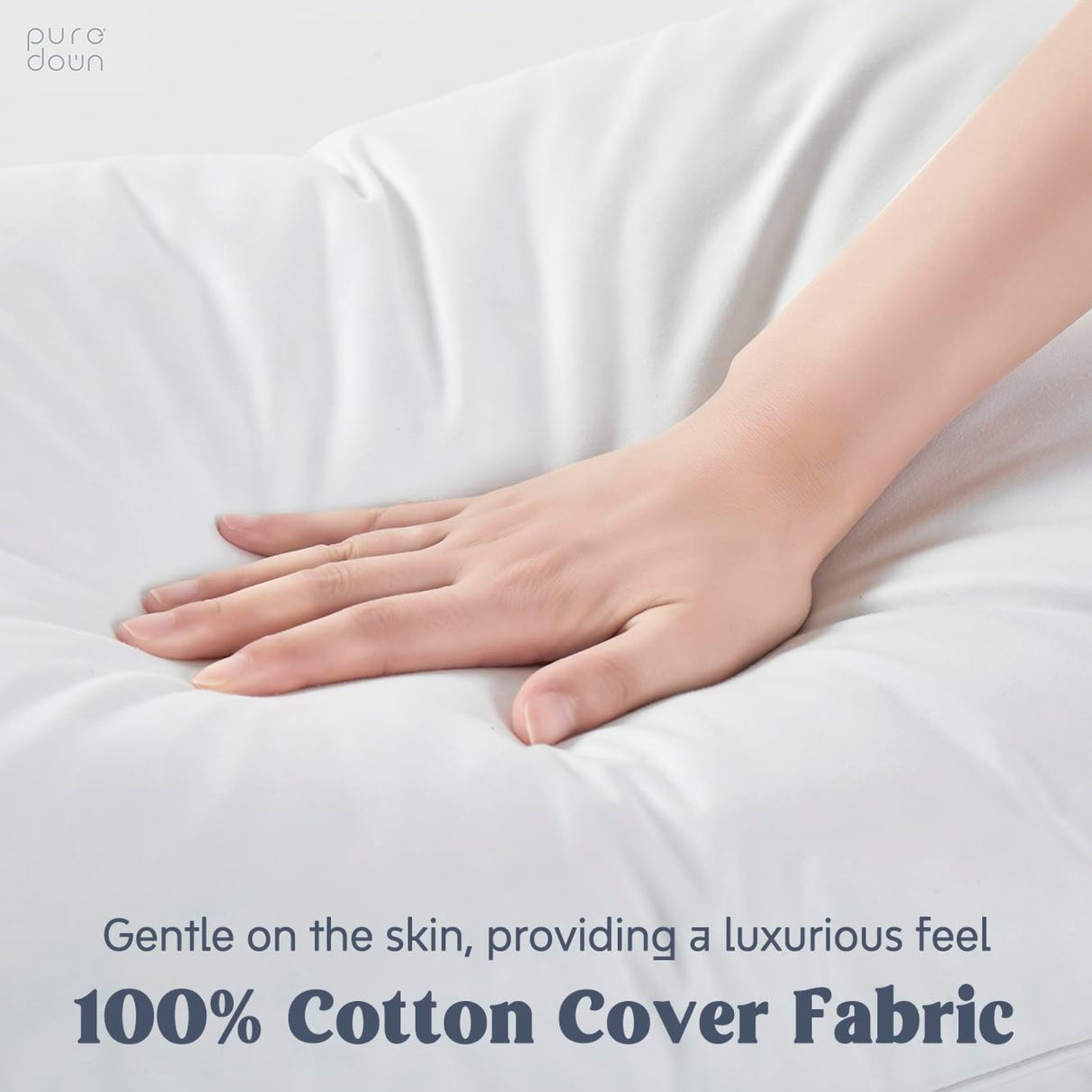 puredown® Goose Feather Down Sleeping Pillows Soft Bed Pillows for Sleeping with 100% Cotton Shell Set of 2 King Size