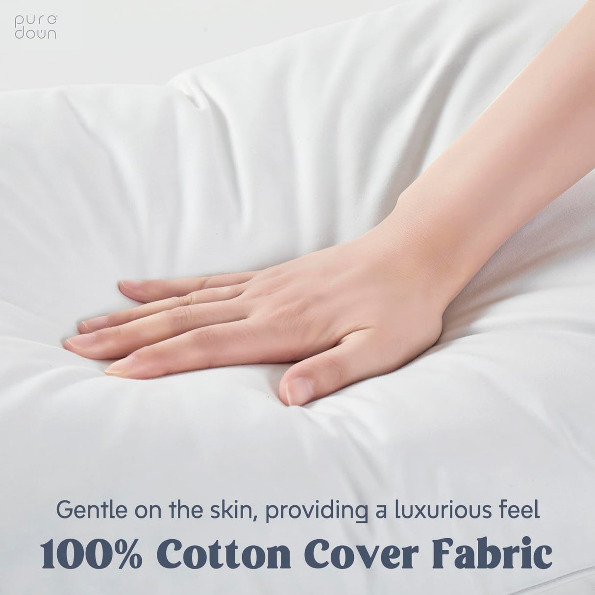 puredown® Goose Feather Down Sleeping Pillows Soft Bed Pillows for Sleeping with 100% Cotton Shell Set of 2 King Size