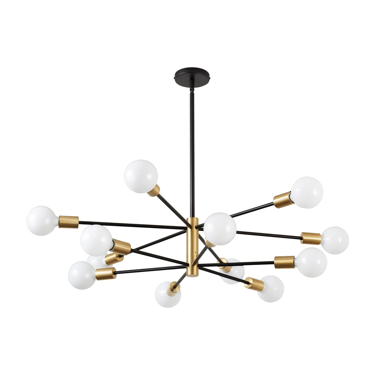 Modern Chandelier 12-Light Sputnik Chandeliers Black and Gold Chandelier Light Fixtures