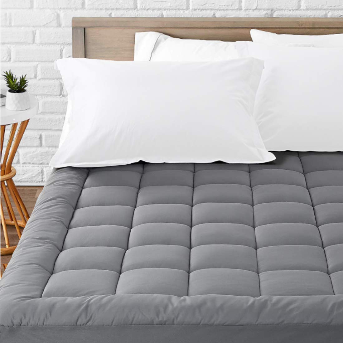 Mattress Pad Full Size Soft Cotton Mattress Cover,Quilted Fitted Mattress
