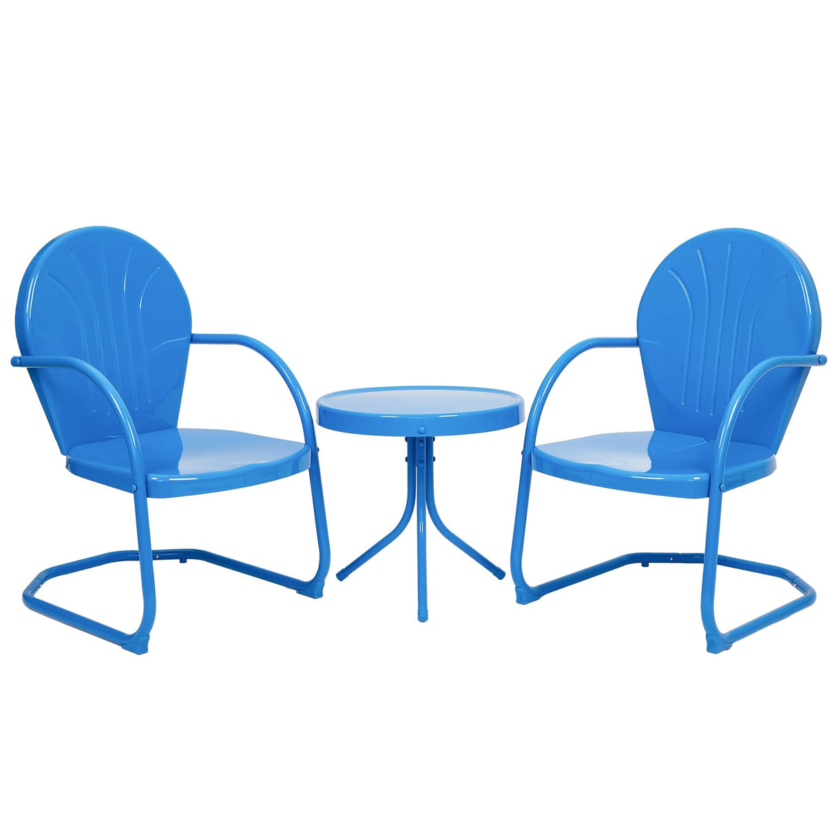 Outdoor Bistro Set, 3 Pieces Retro Metal Porch Furniture Set, All-Weather Patio Bistro Set