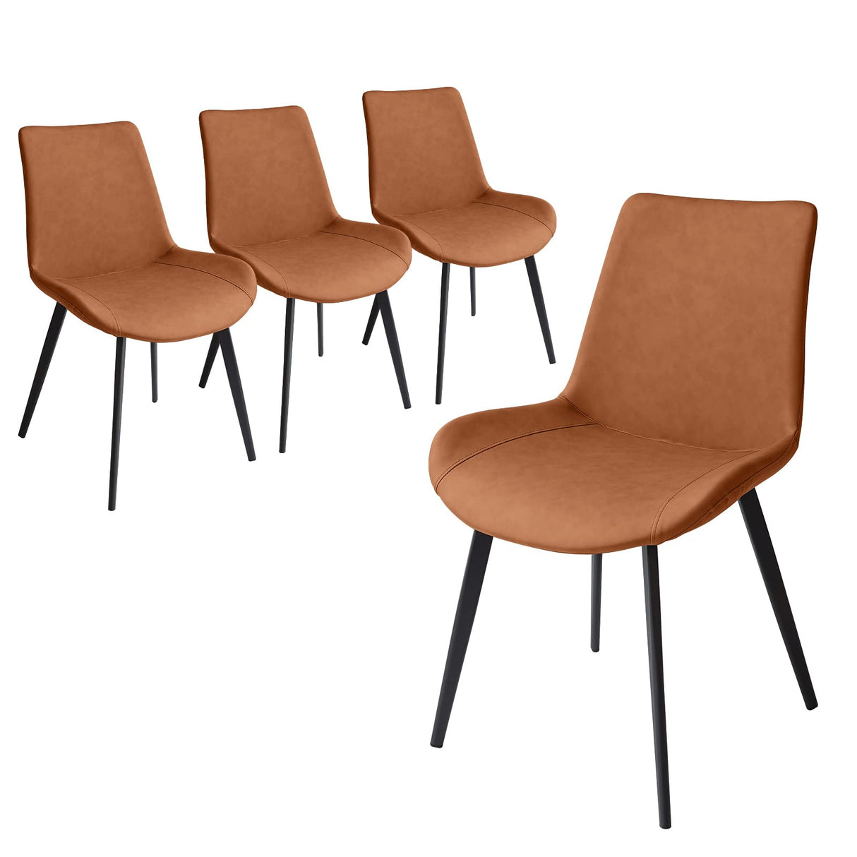Dining Chairs Set of 4, Modern Kitchen & Dining Room Chairs, Upholstered Faux Leather