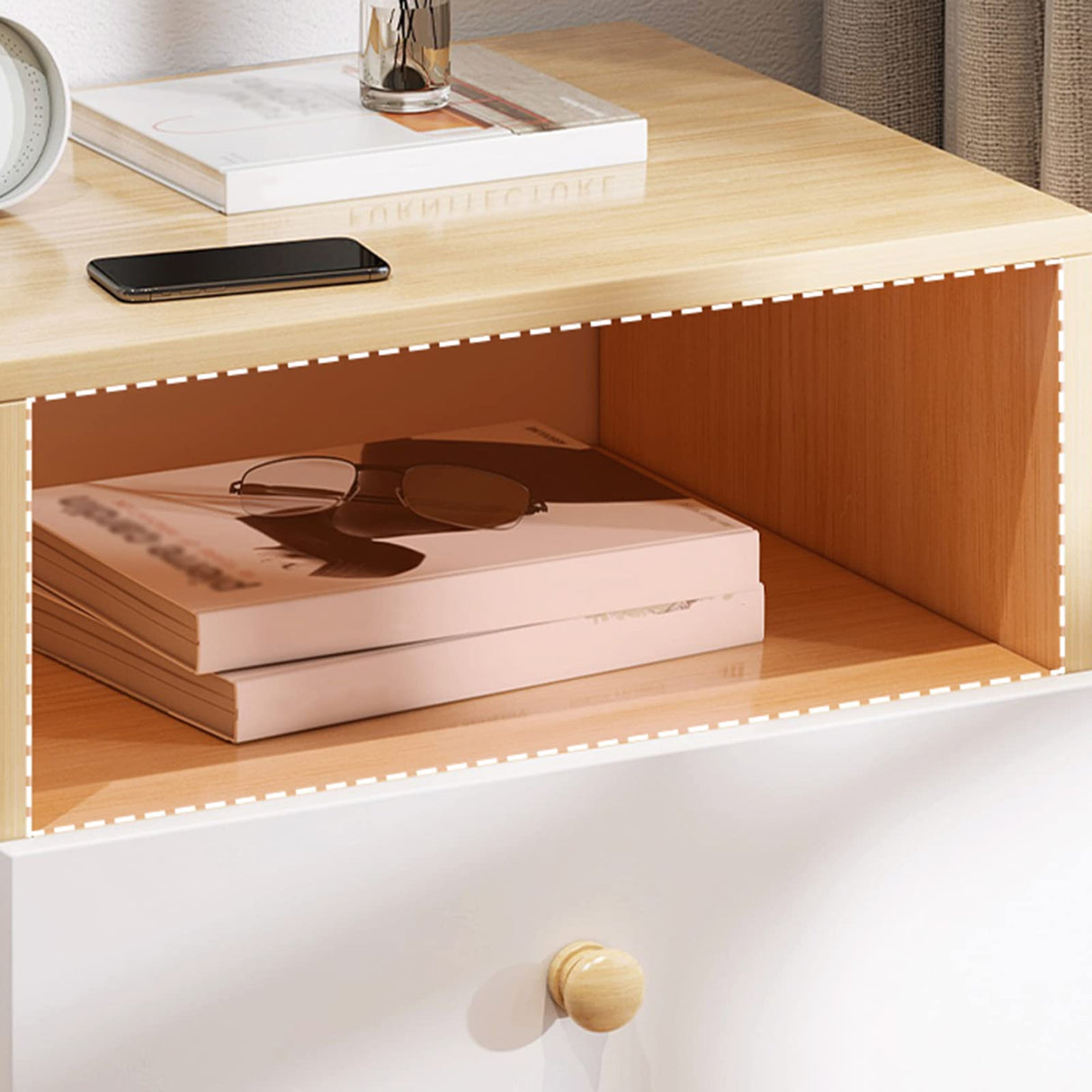 Bedside Table Bedroom Storage Cabinet