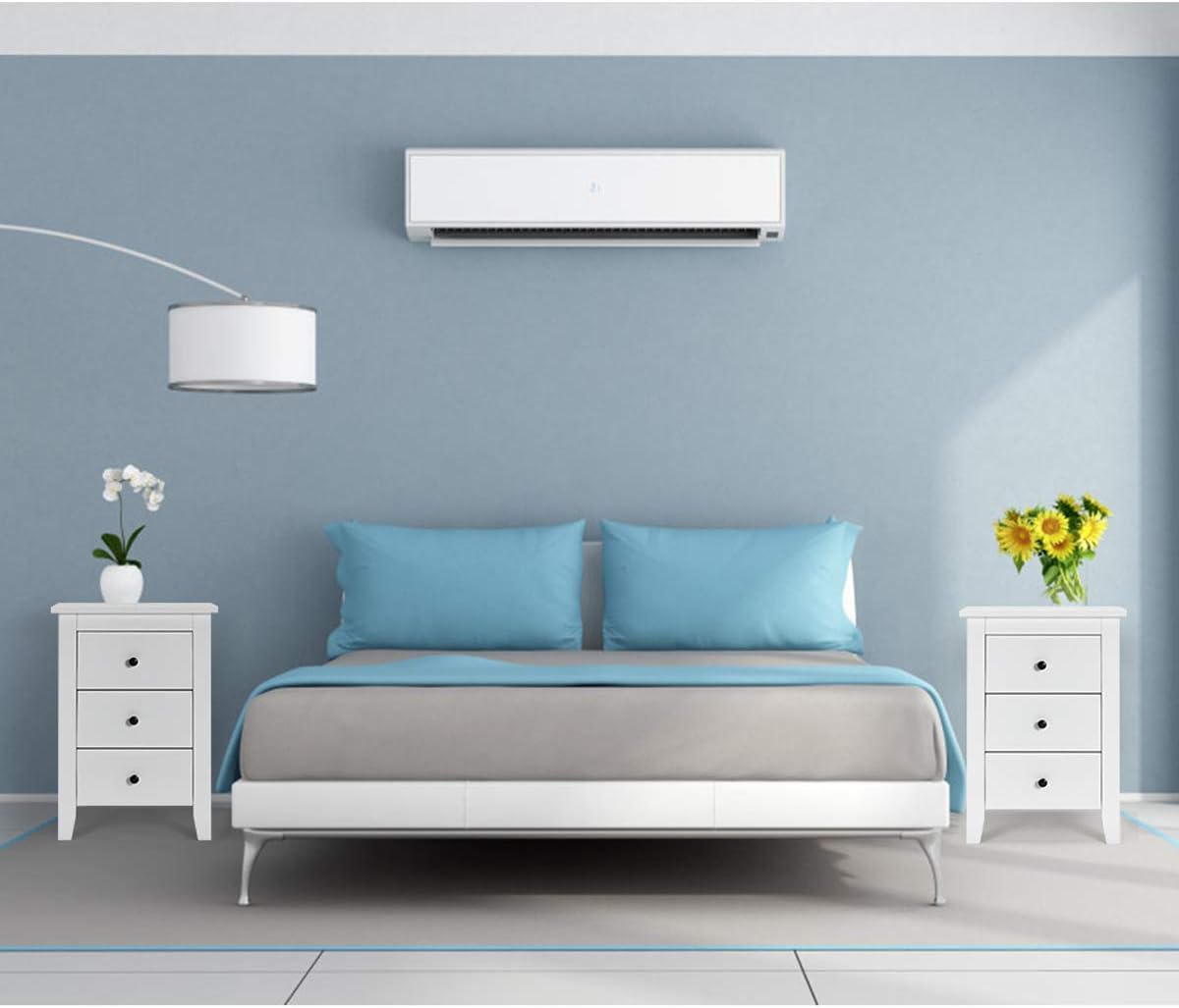 Nightstand, Side Table with 3 Drawers