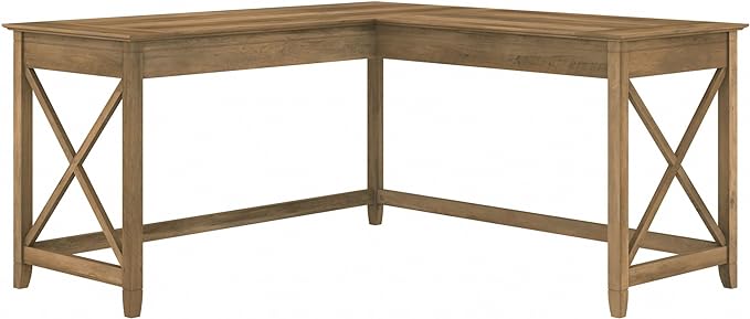 Key West L-Shaped Desk 60-Inch Modern Farmhouse Writing Desk for Home Office
