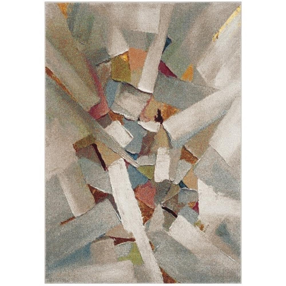 Porcello Collection Area Rug - 8' x 10', Grey & Multi, Modern Abstract Design