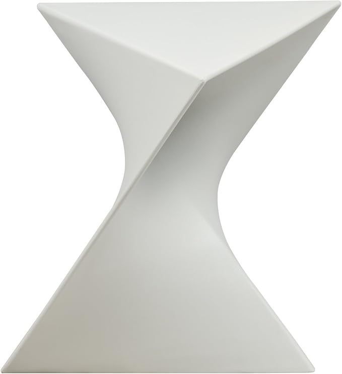 15.75" Red Stackable Side Table - Weather-Resistant Triangular Plastic Accent End Table