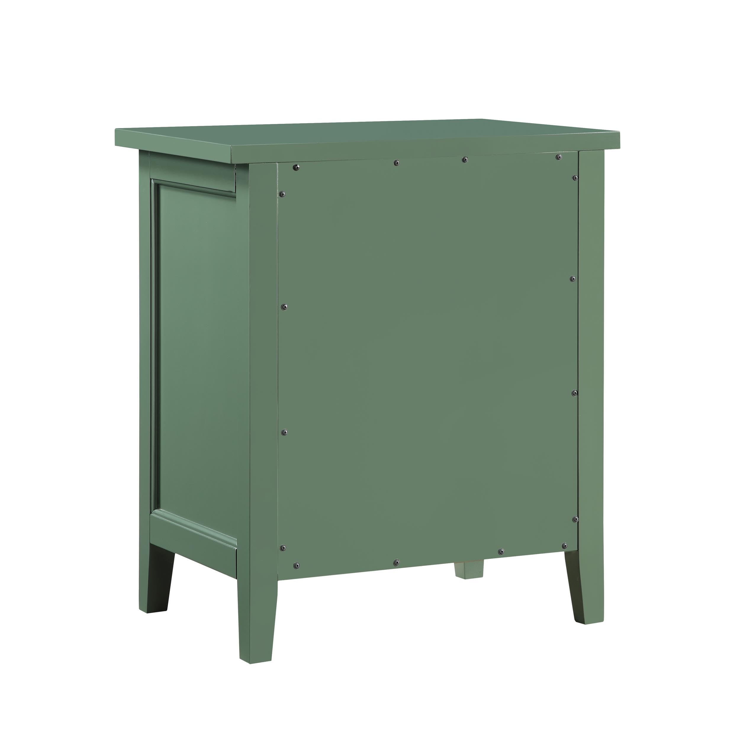 Lennon 3-Drawer Vintage Green Wood Nightstand