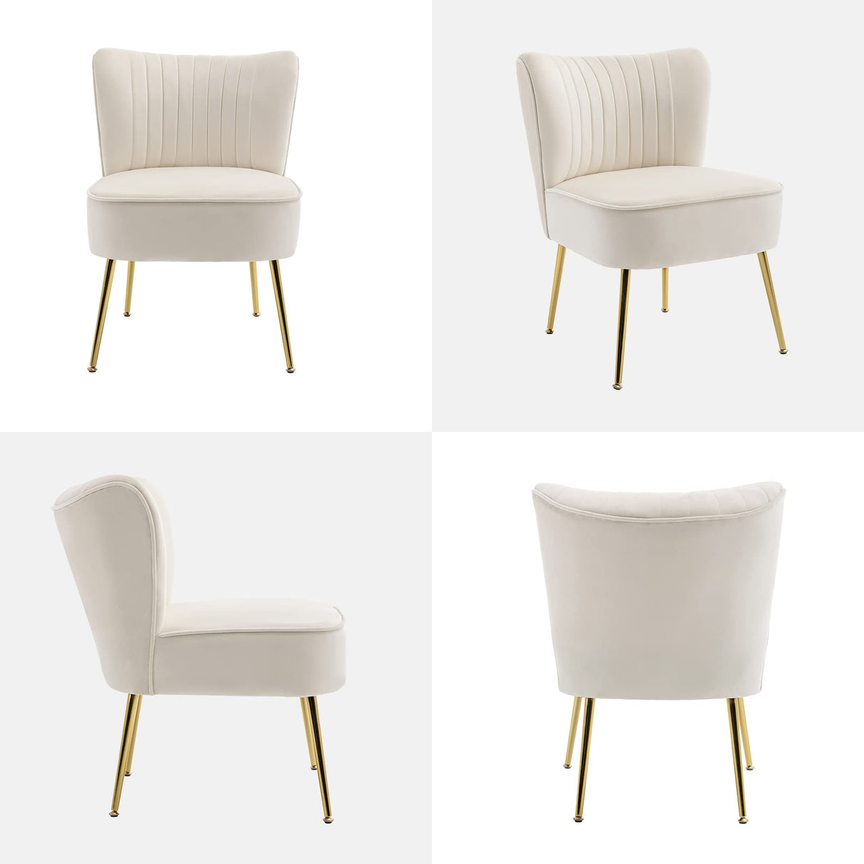 Modern Velvet Upholstered Accent Chair Set of 2,Mid Century Living Room Chairs