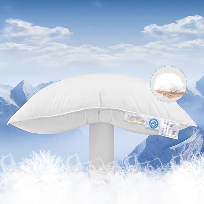 Goose Down Pillow King Size,800+ Fill Power Soft Side Sleeper Pillow