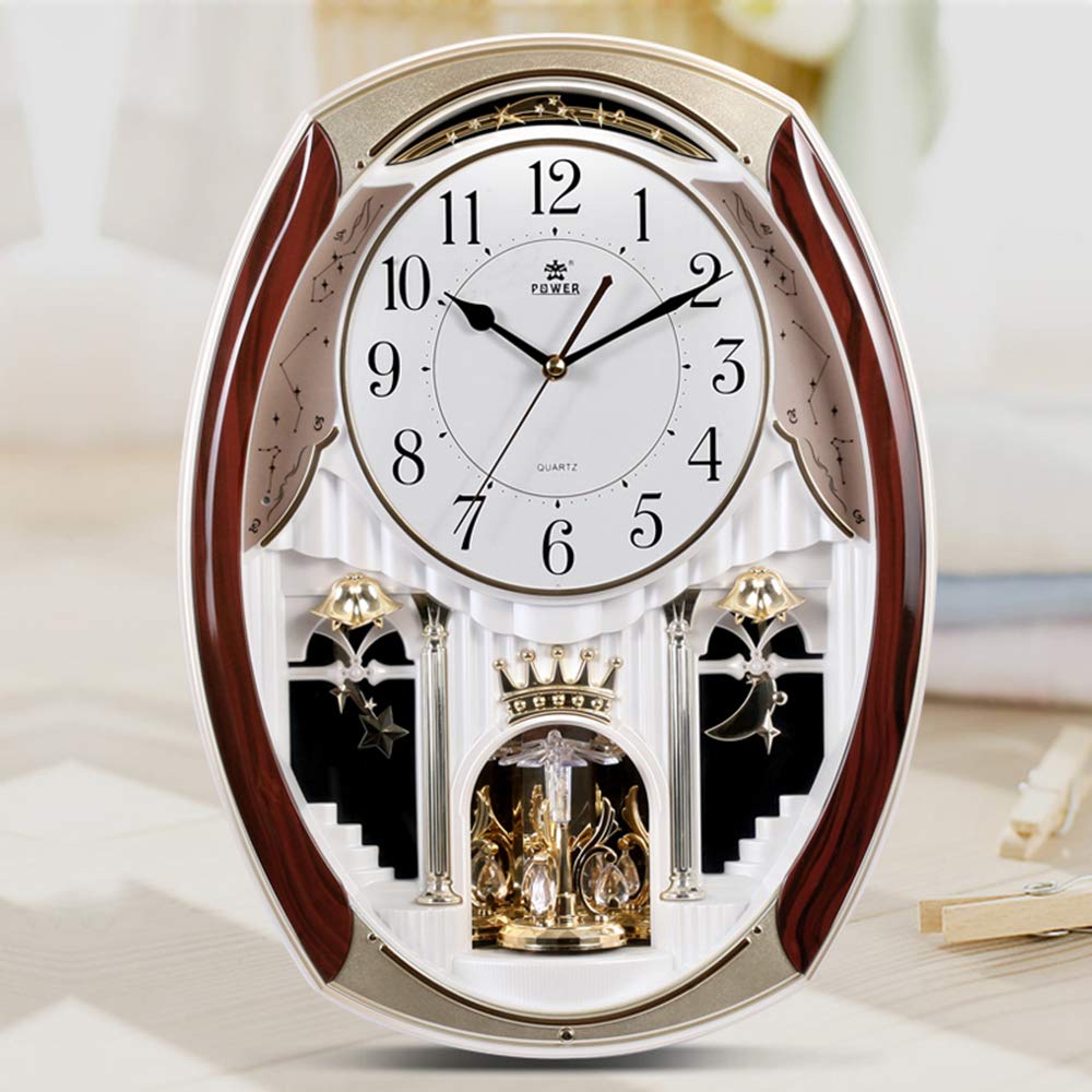 Musical Motion Wall Clock with Rotating Pendulum, Decorative Wall Clock