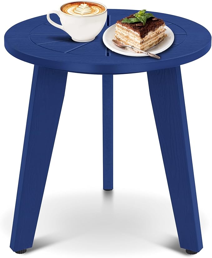 Outdoor Round Side Table, Waterproof Three-Legged Entryway Table
