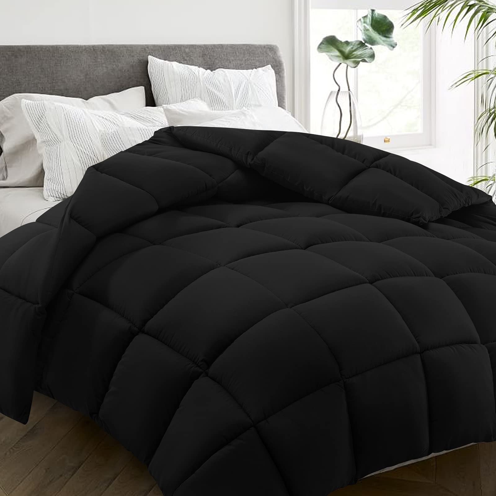 All Season Queen Size Bed Comforter - Cooling Goose Down Alternative Quilted Duvet