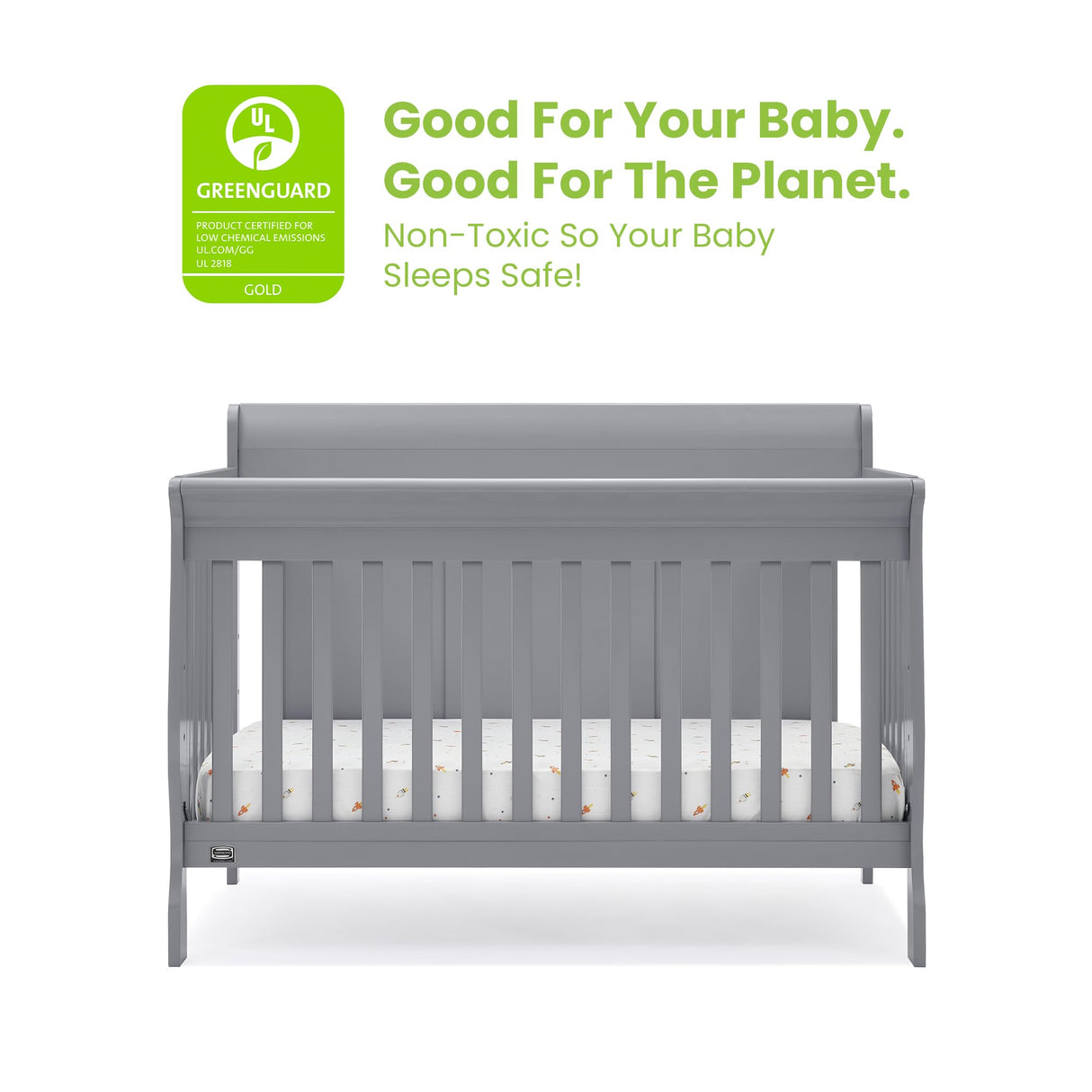 Carter 6-in-1 Convertible Crib - Greenguard Gold Certified, Grey