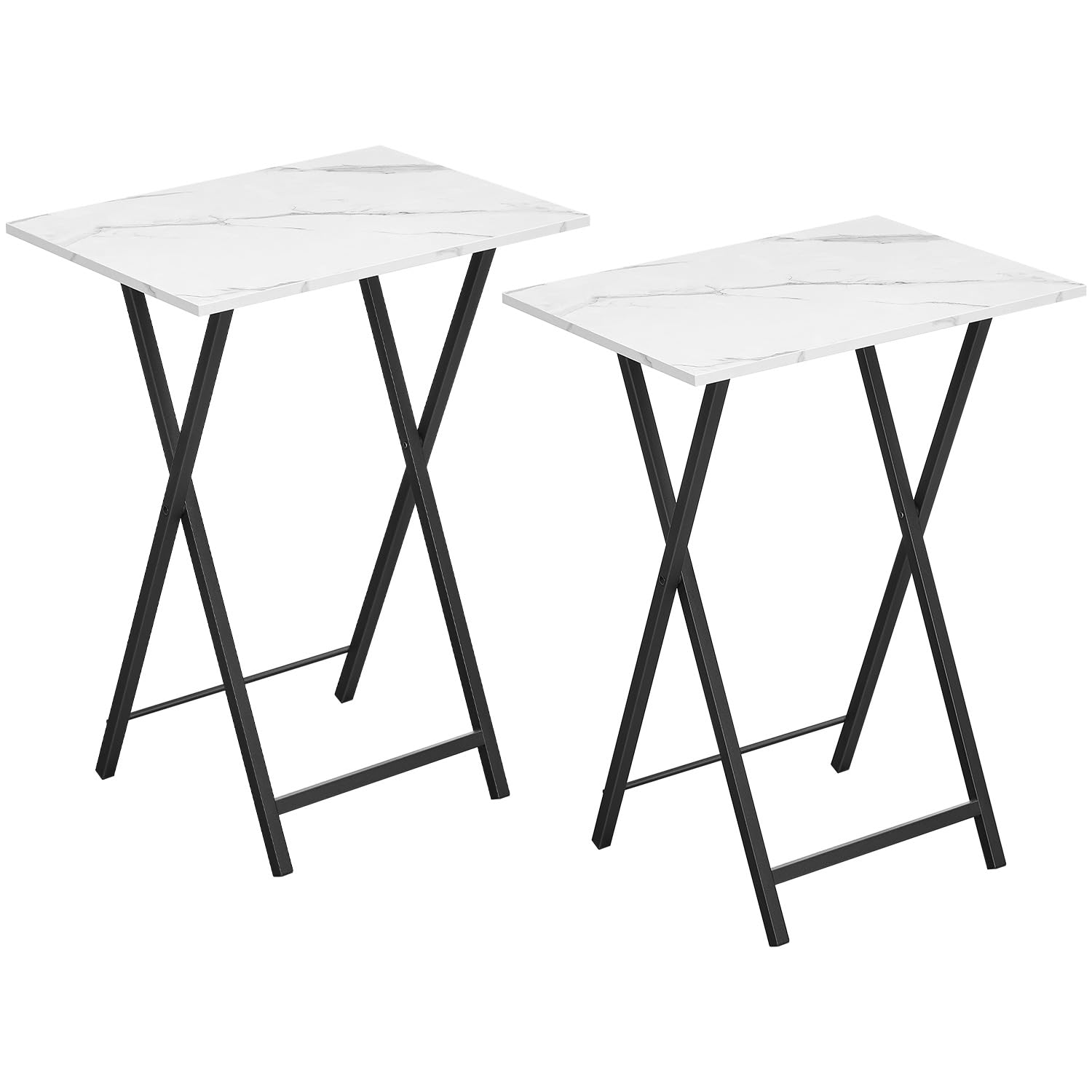 StoneCraft Duo – Marble Folding TV Tray Table Set (2-Pack)