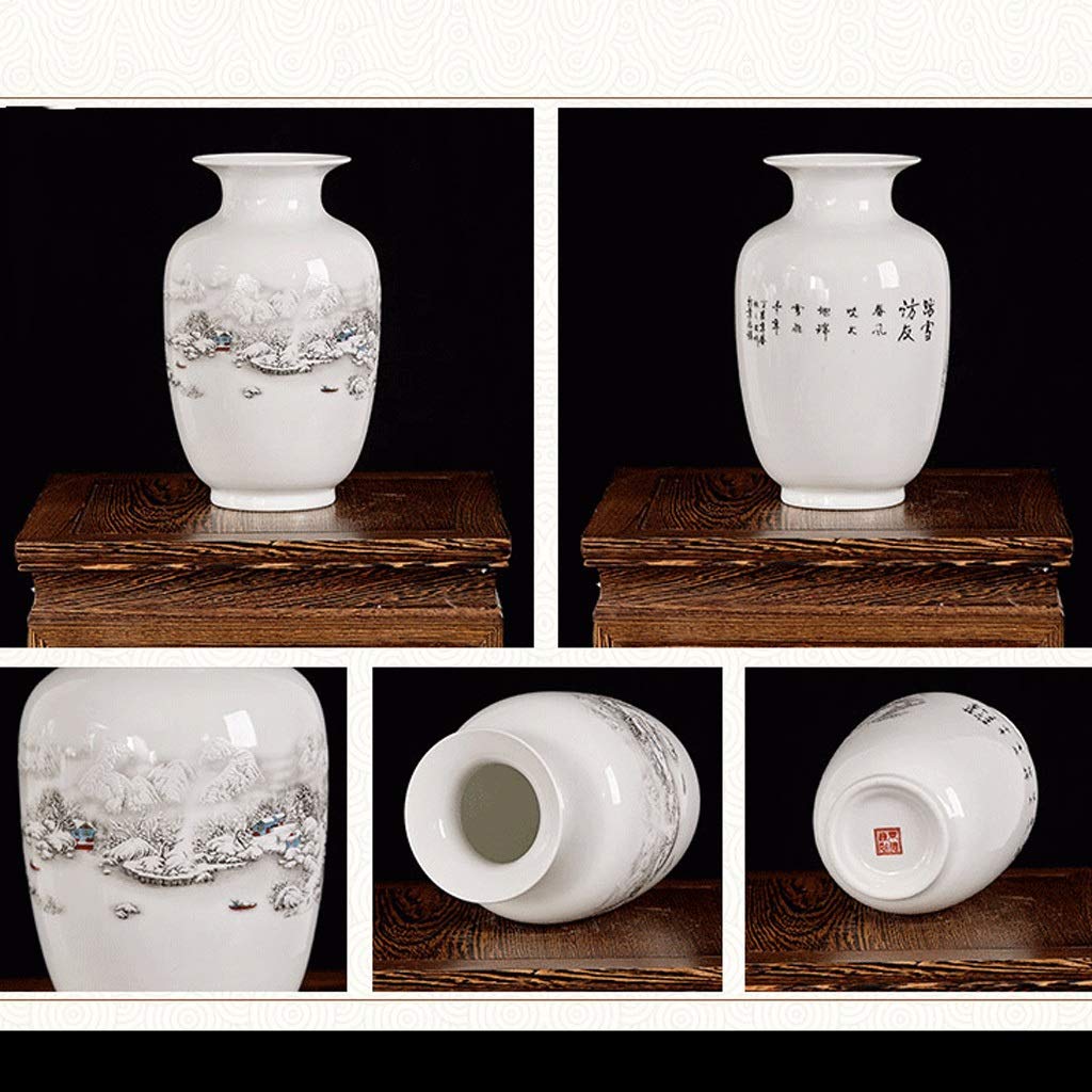 Decoration 1 Piece Ceramic Vase White Plant Dried Flowers Flower Holder Home Hand