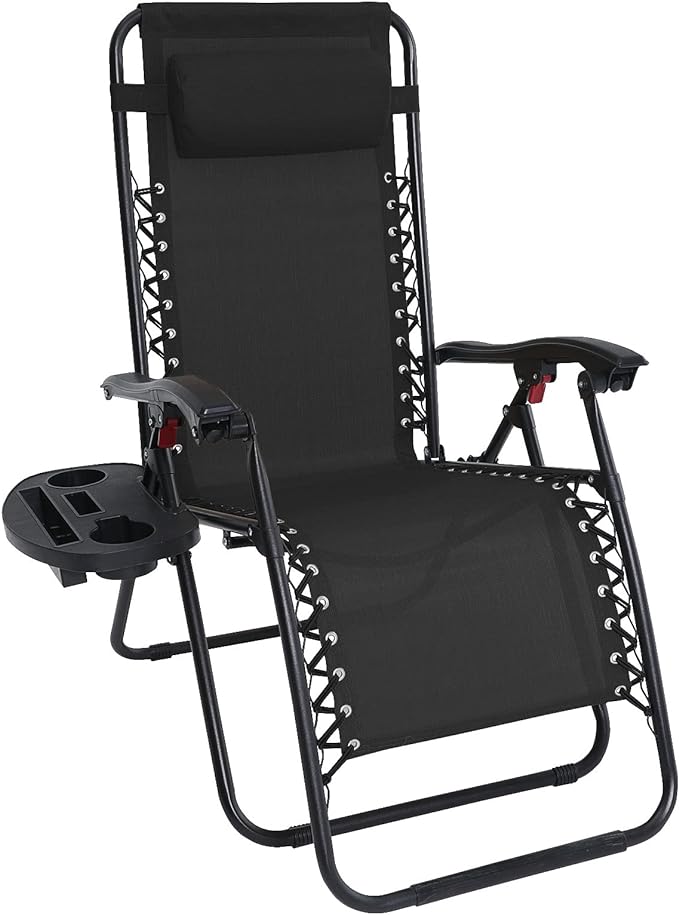 GravityNest Folding Zero Gravity Recliner – Headrest & Multi-Angle Lock