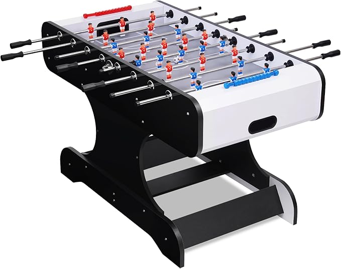 58" Foosball Table, Competition Soccer Table Game w/ 2 Balls for Adult Kids Youth