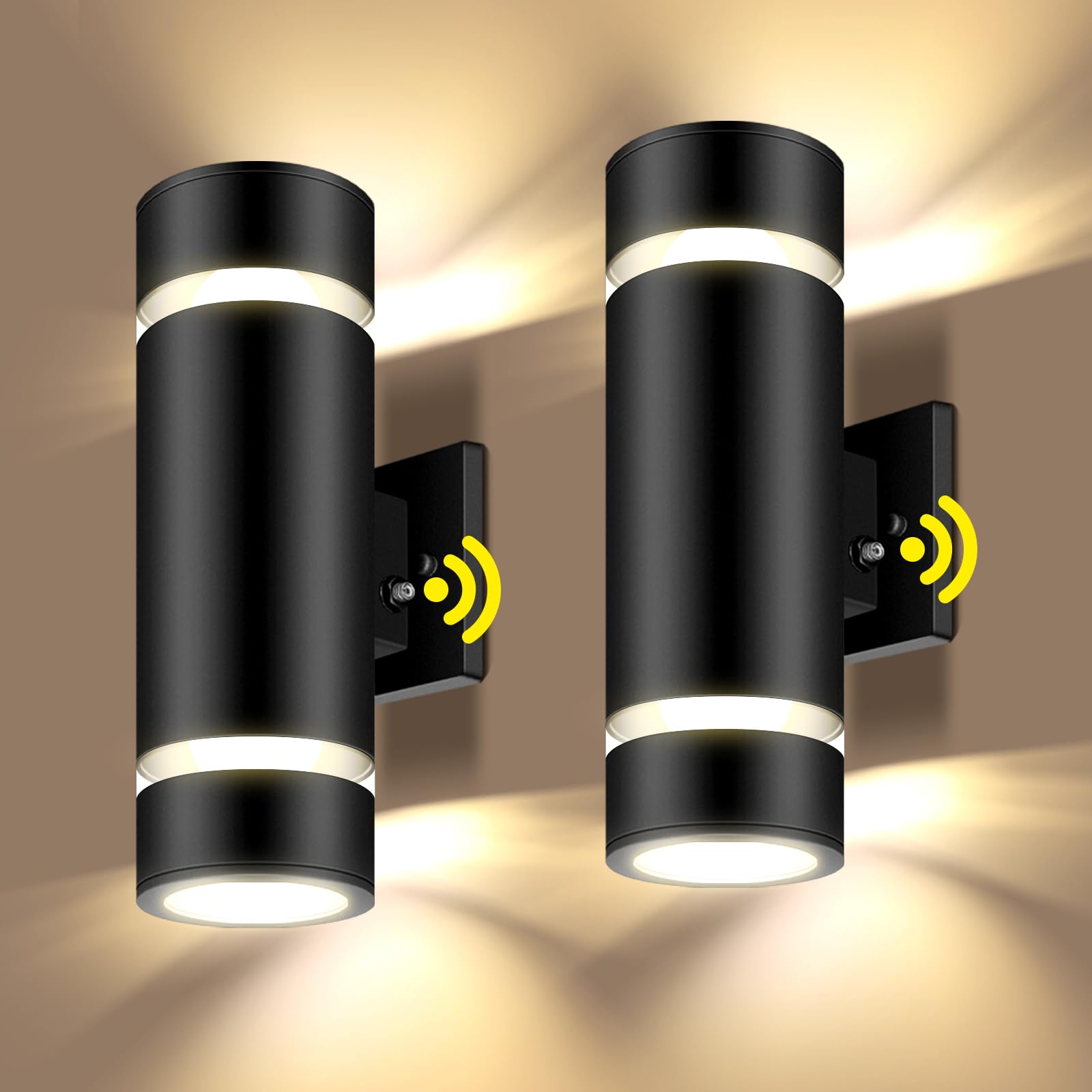 Tesjaso Dusk to Dawn Outdoor Wall Lights Up and Down Aluminum Porch Lights Outside Wall Mount, Waterproof Exterior Lighting Fixtures for House Garage Patio ETL Listed