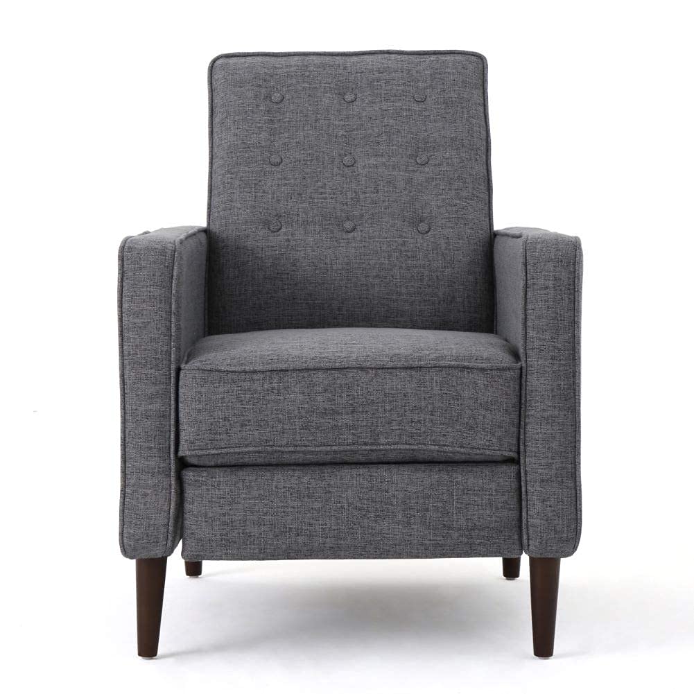 Mervynn Mid-Century Modern Fabric Recliner, Grey