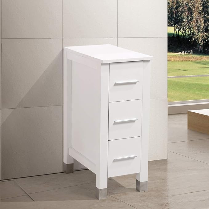 Bathroom Vanity with Sink, Solid Wood Vanity Cabinet with Carrara Marble Stone Top