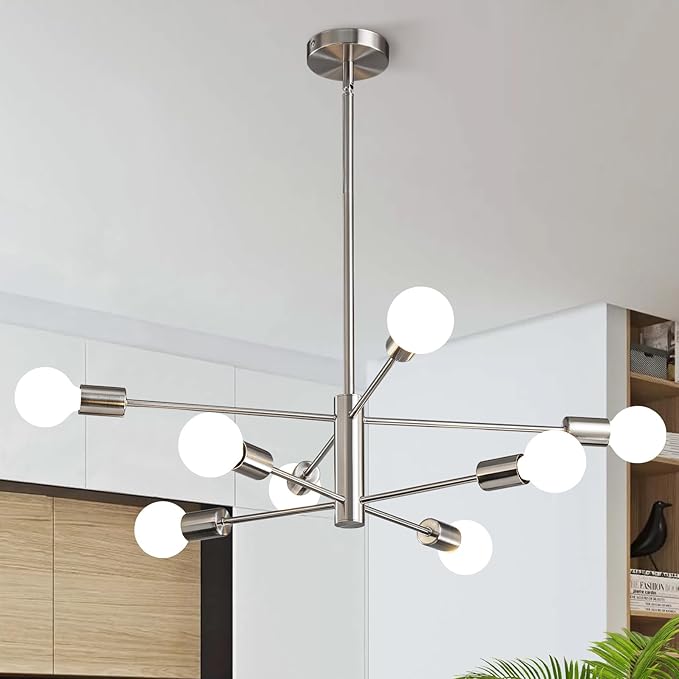 Modern Chandelier 12-Light Sputnik Chandeliers Black and Gold Chandelier Light Fixtures