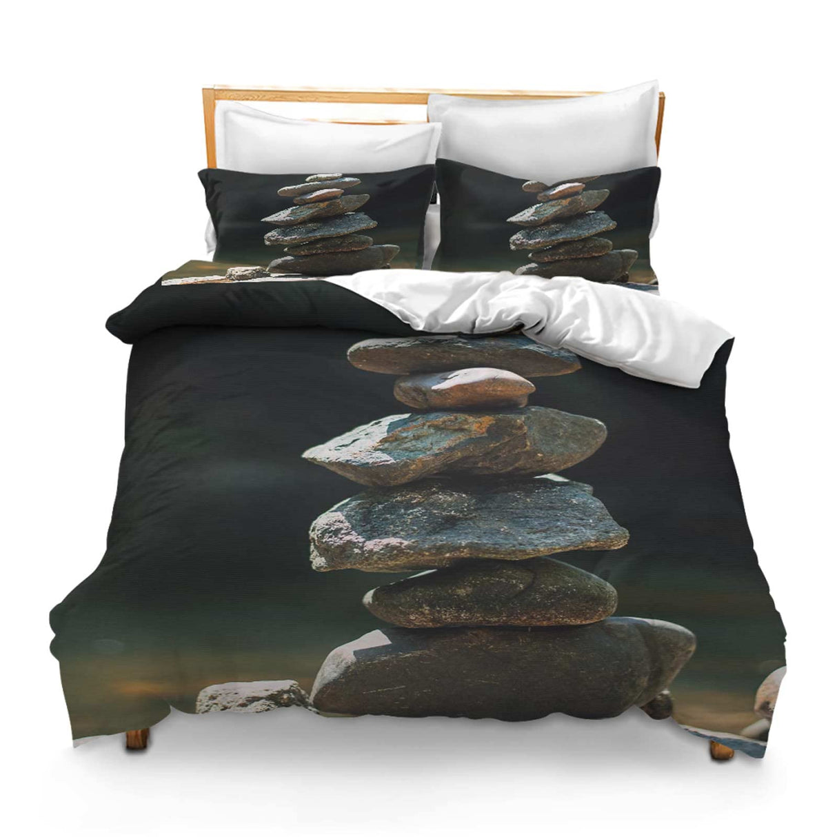 Printed Comforter Cover Set Full Size Stone for Kids Girls Bedding Quilt Bed Cover Sets