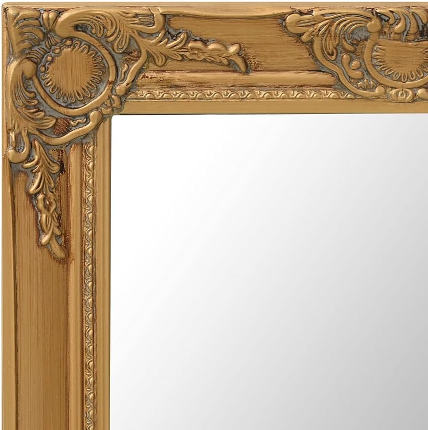 Wall Mounted Baroque Style Mirror 19.7"x31.5" in Gold, Ornately Designed