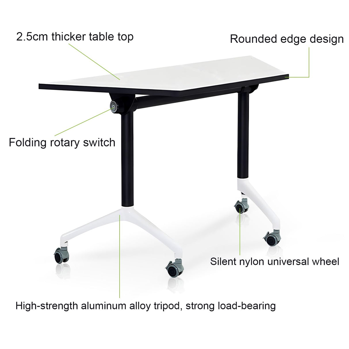 Foldable Conference Room Tables,Flip Top Mobile Training Table,Modern Meeting Table with Silent Wheels,Mobile Conference Tables,47.2 "x23.6 x 29.5 Meeting Room Table for Office Training (6pack)