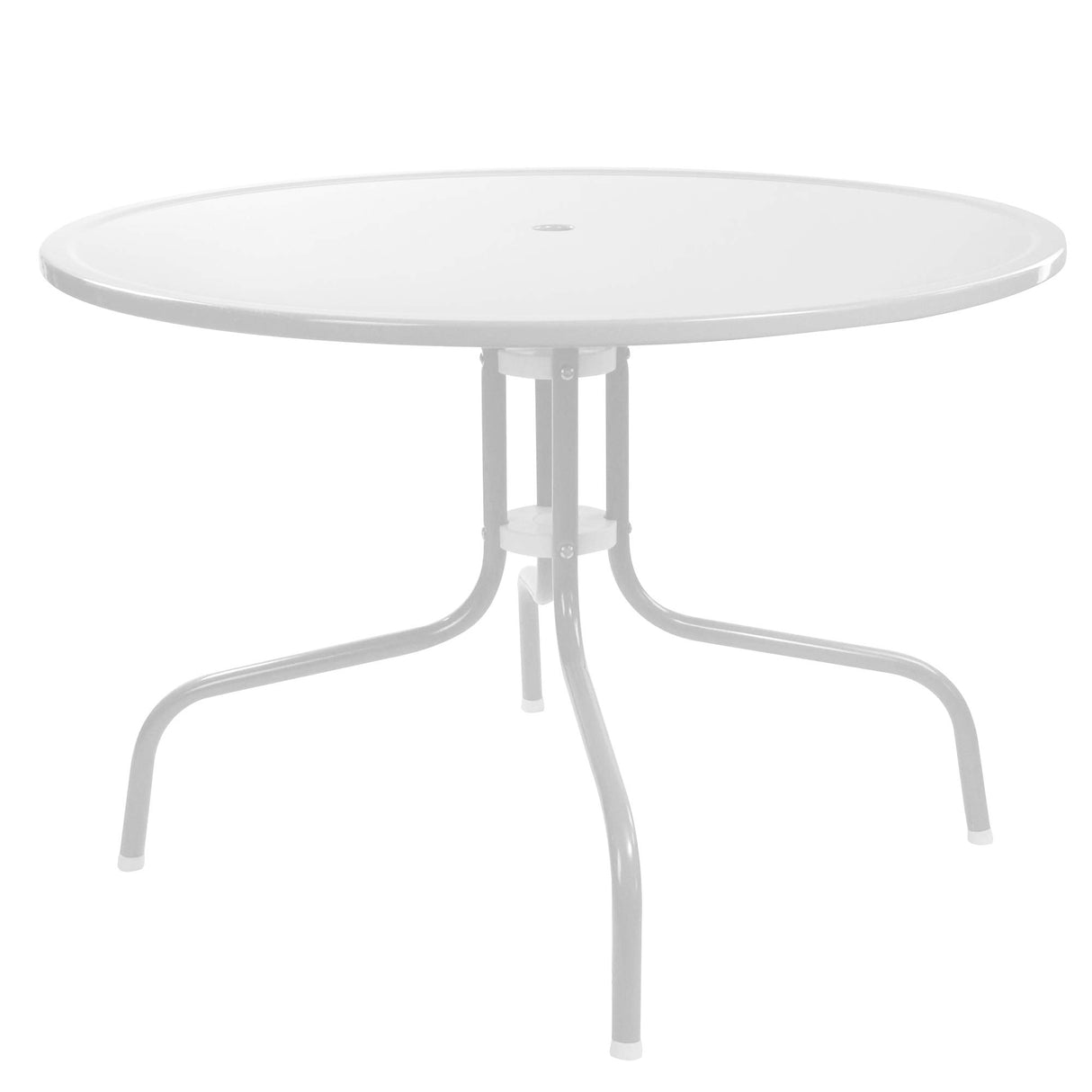 39.25" White Retro Metal Tulip Outdoor Dining Table
