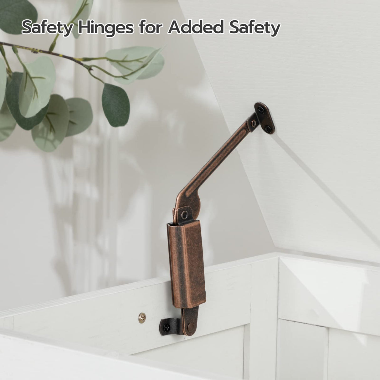 Storage Chest, Retro Toy Storage Organizer with Safety Hinge, Sturdy Entryway Storage