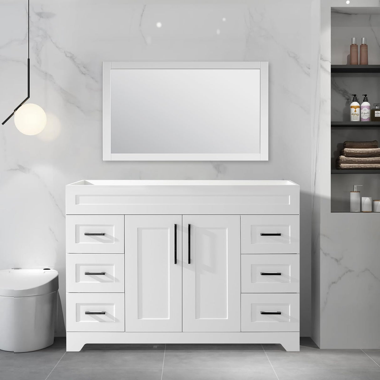 48 inch Single Bathroom Vanity, Modern Bathroom Cabinet Without Sink, Freestanding Bathroom Vanities
