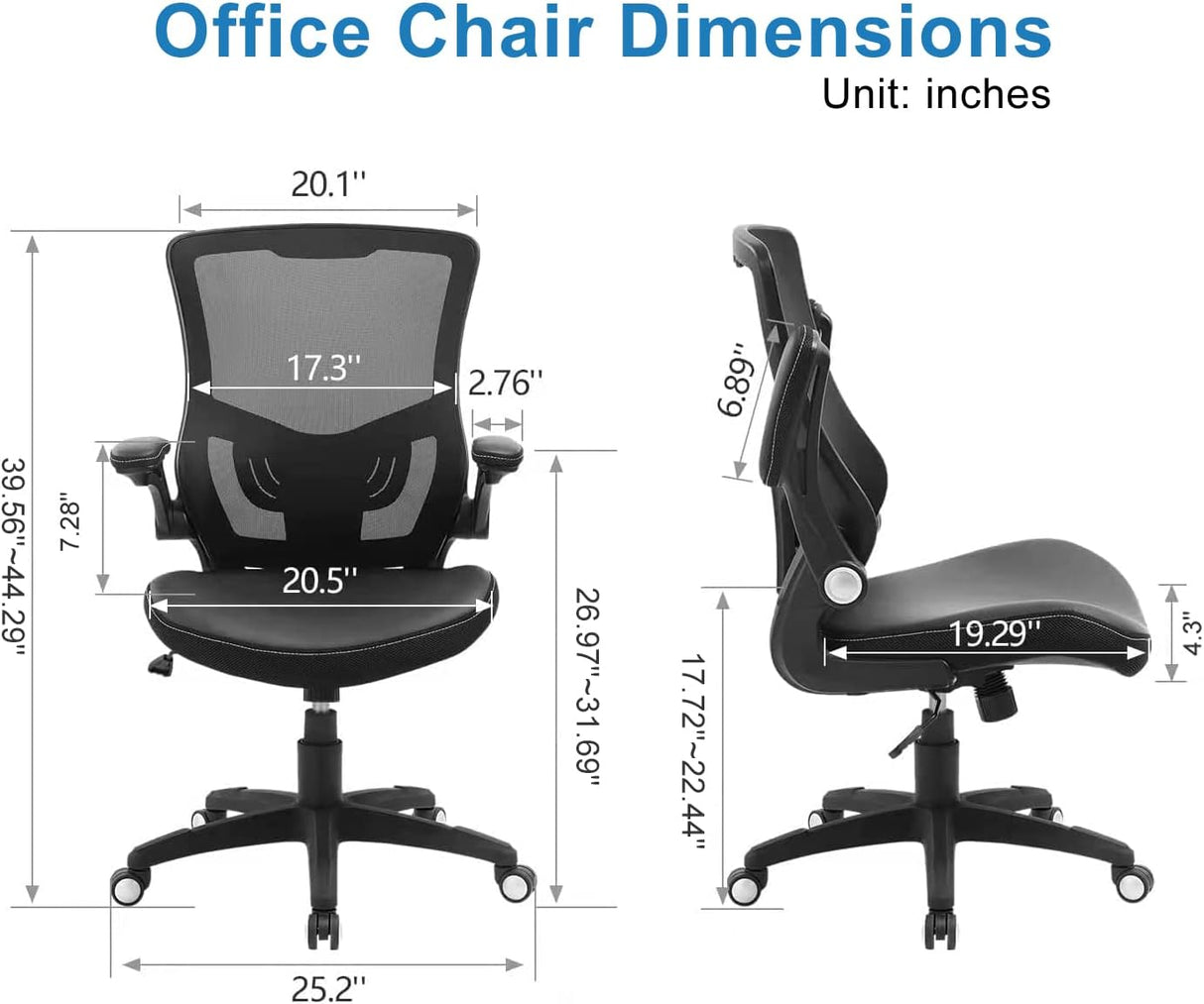 Office Chair Ergonomic Desk Chair, Computer PU Leather Home Office Chair