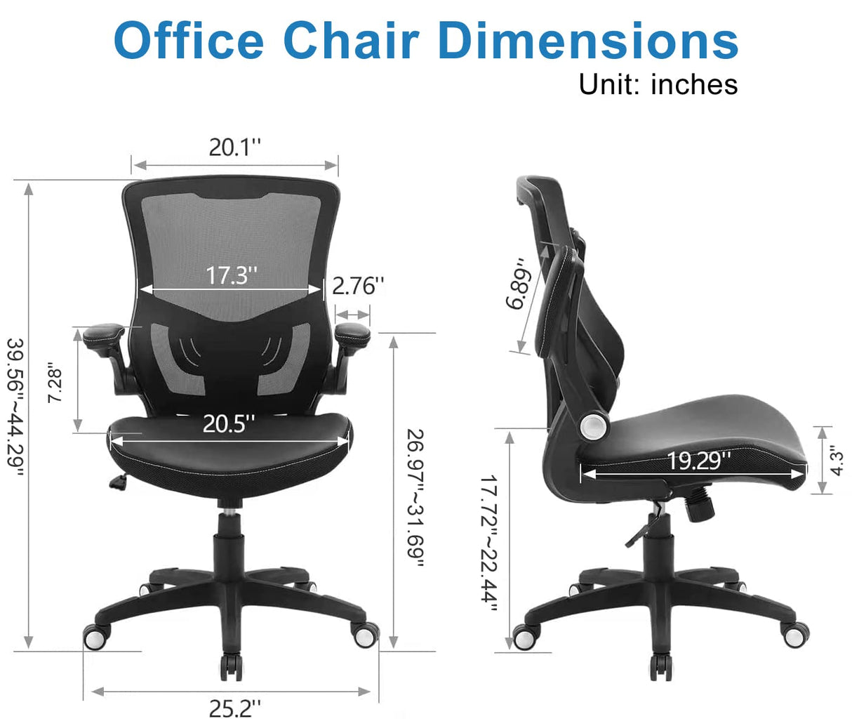 Office Chair Ergonomic Desk Chair, Computer PU Leather Home Office Chair