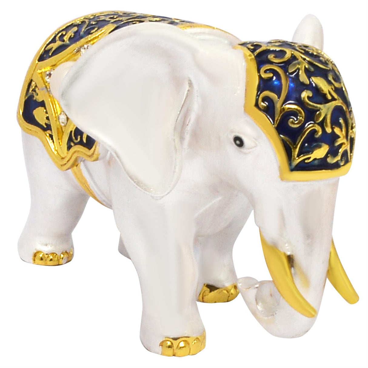 White Luck Elephant Family Prosperity Blessing to Couple Amulet Statue Home Decor