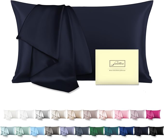 Mulberry Silk Pillowcase for Hair and Skin Standard Size 20"X 26" with Hidden Zipper